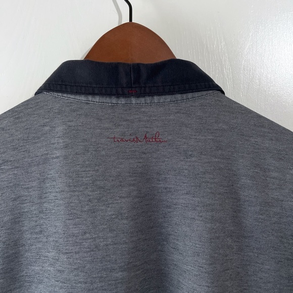 Travis Mathew Homer Polo Shirt Heather Navy Large - Picture 4 of 5